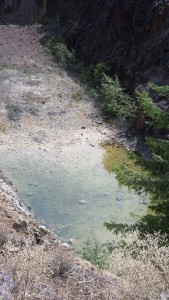 Pool at the bottom of the upper open pit